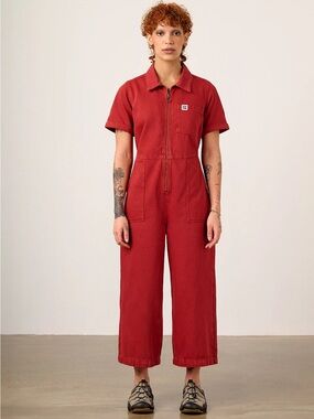 Lucy and Yak Ragan Denim Jumpsuit True Red Wash size 6